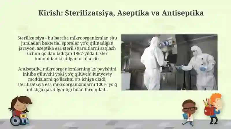 Sterilizatsiya usullari. Aseptika Antiseptika 3