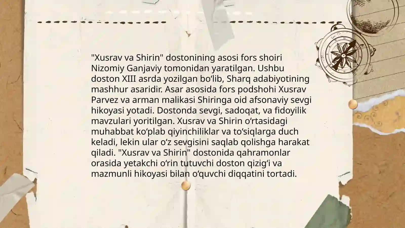 Qutb Xorazmiyning "Xusrav va Shirin" dostoni tahlili 3