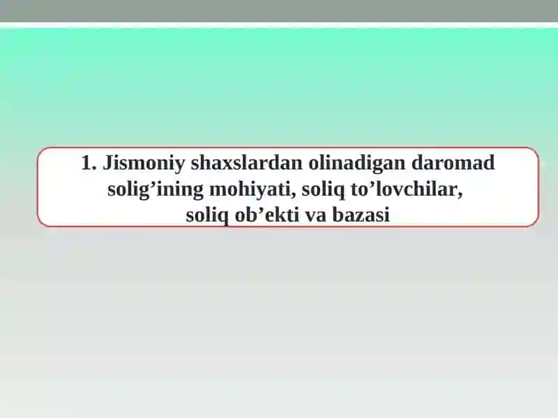 Jismoniyshaxslardanolinadigandaromadsolig’i 3