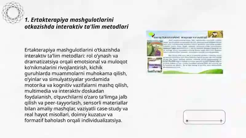 Ertakterapiya mashgulotlarini otkazishda ta’lim metodlardan foydalanish 3