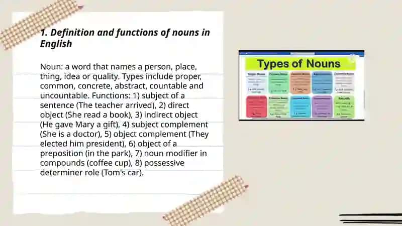 Nouns, compound noun and abstrakt nouns 3