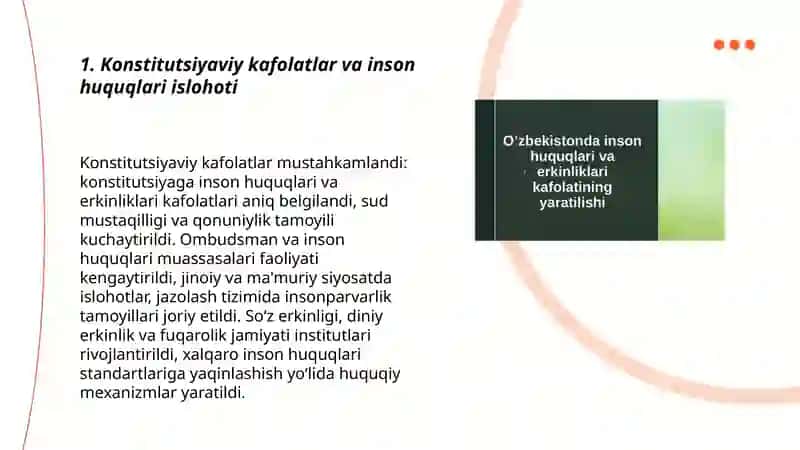Yangi O‘zbekistonda inson haq-huquqlari va erkinliklari kafolatining yaratilishi 3