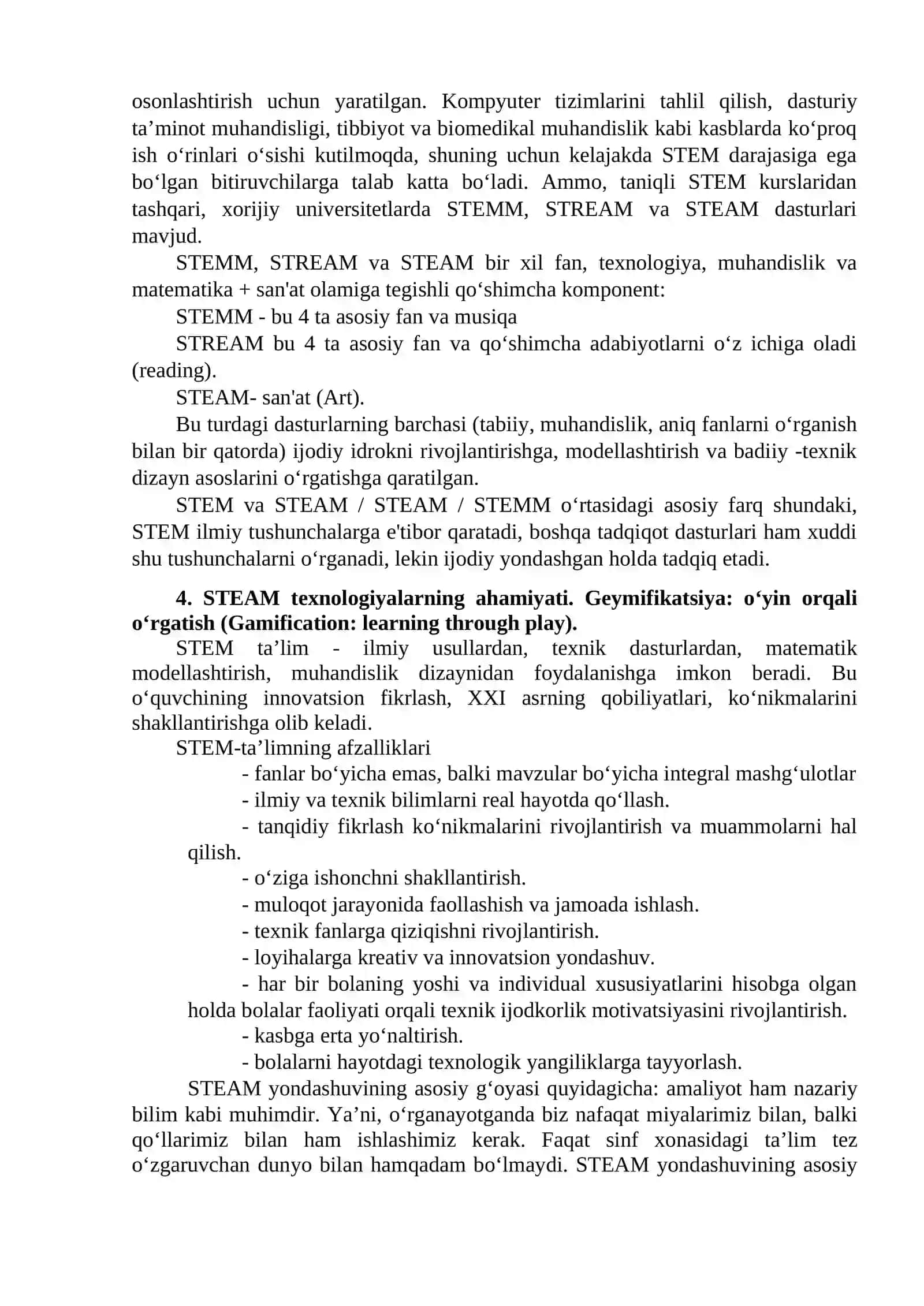 Steam ta’lim (steam education). Iqtidorli o‘quvchilarni o‘qitish (education of gifted children) o‘quvchilarning bilim, ko‘nikma va malakalarini tashxis etish 3