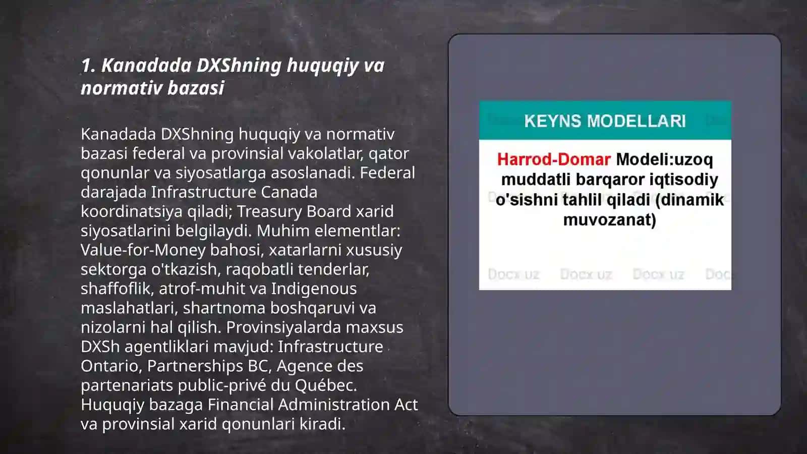 Kanadada DXShning huquqiy va normativ bazasi 3