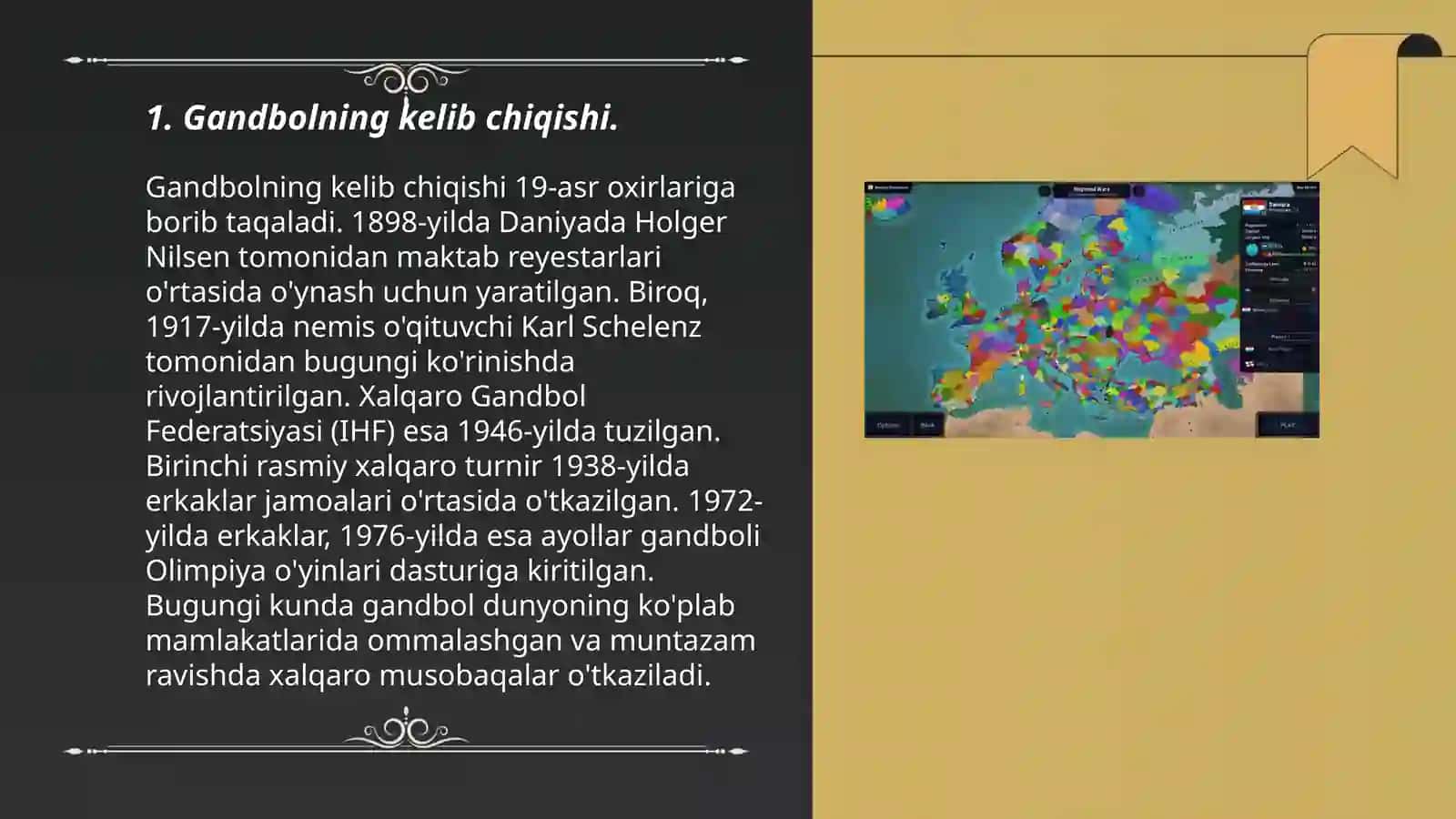 Gandbol o‘yinining kelib chiqishi va rivojlanish tarixi 3