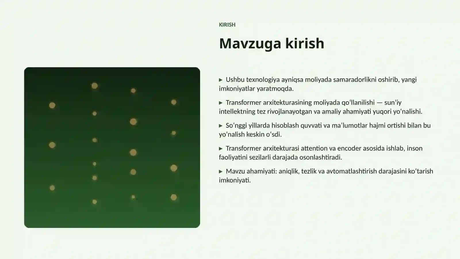 Transformer arxitekturasining moliyada qoʻllanilishi 3