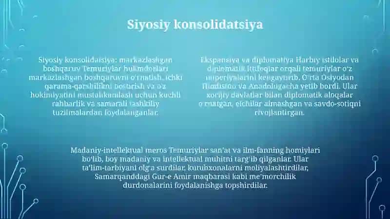 Temuriy Hukmdorlar Faoliyatiga Nazar 3