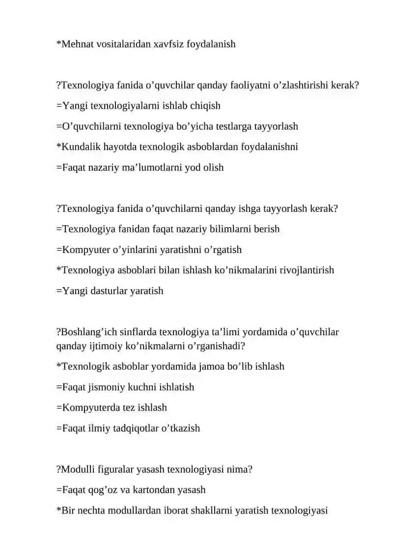 Boshlang’ich sinflarda texnologiya ta’limi 3