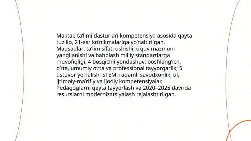 O'zbekiston Respublikasida ta’lim sohasidagi islohotlar 3
