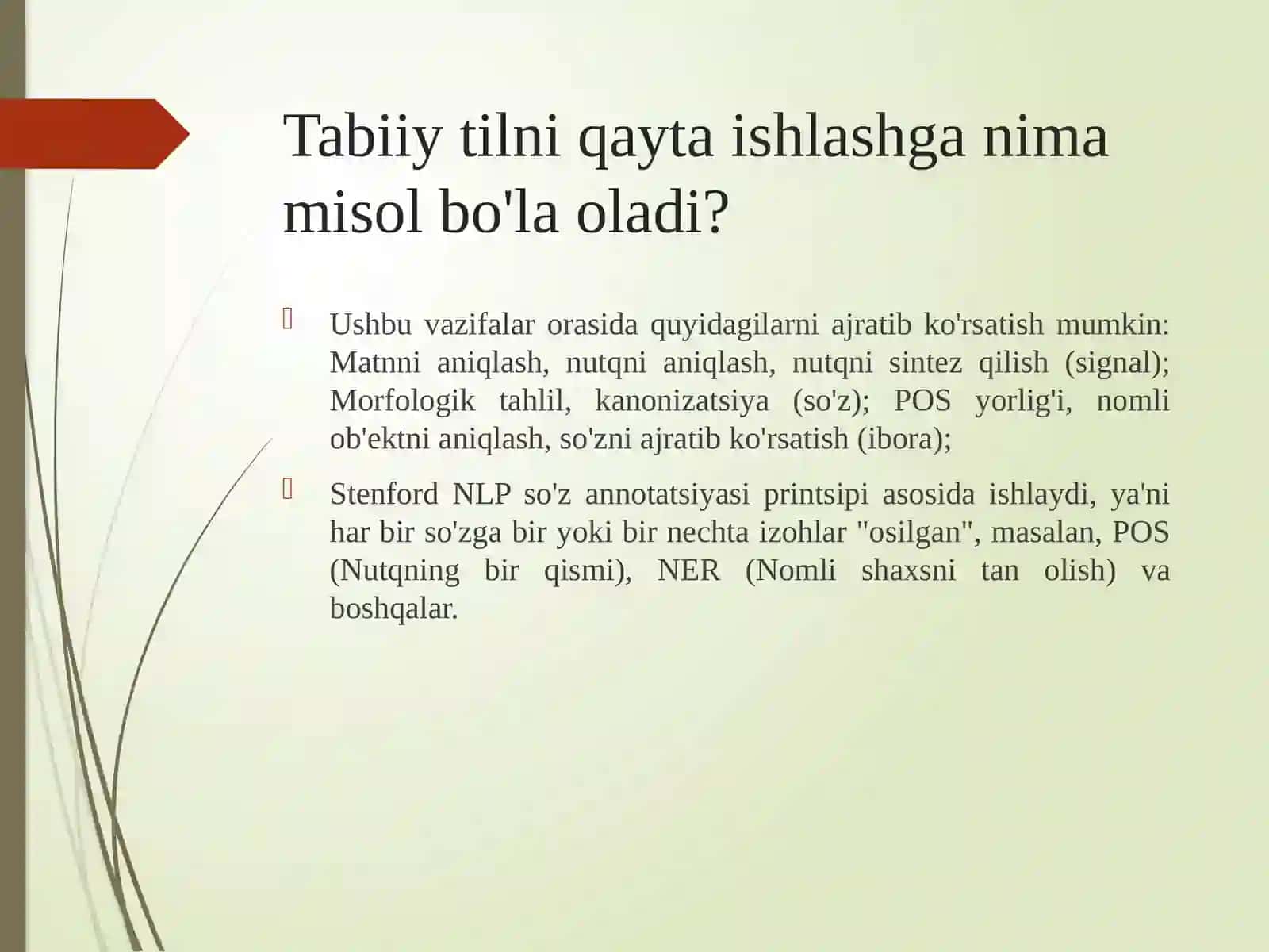 Tabiiy tilni qayta ishlash (NLP) 3