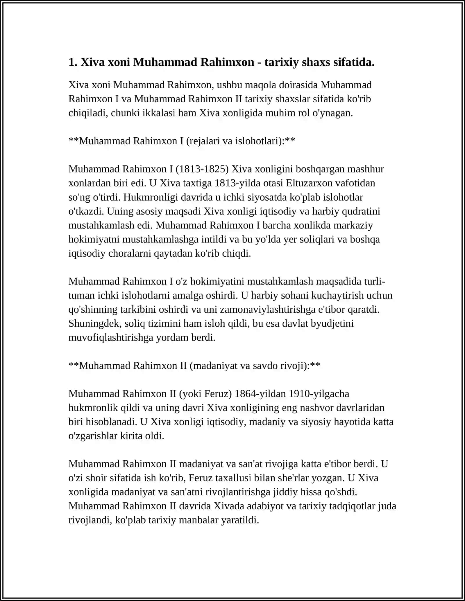 XIVA XONI MUHAMMAD RAHIMXON IL NING SIYOSIY PORTRETI 3