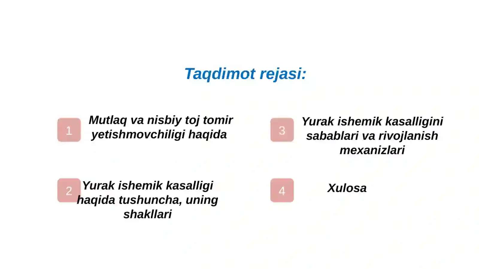 Mutlaq va nisbiy toj tomir yetishmovchiligi. Yurak ishemik kasalligi, uning shakllari, sabablari va rivojlanish mexanizlari 3