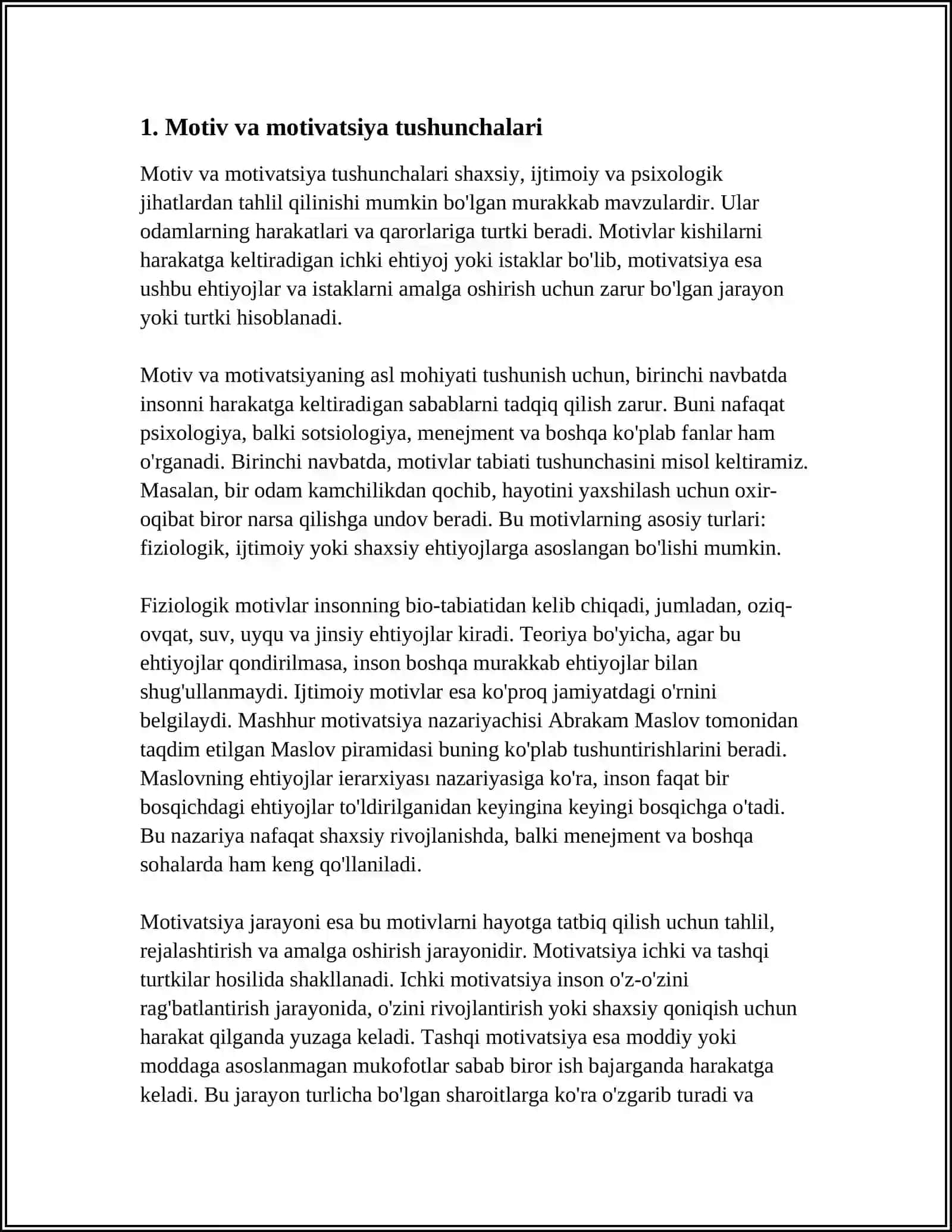 XORIJ PSIXOLOGIYASIDA MOTIV VA MOTIVATSIYA MUOMMOSI 3
