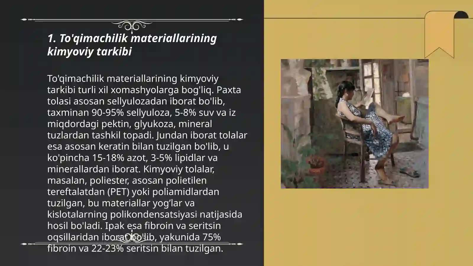 To'qimachilik materiallarining kimyoviy tarkibi 3