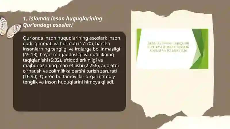Islomda inson huquqlari himoyasi, ijtimoiy tenglik, adolat va tolerantlik 3