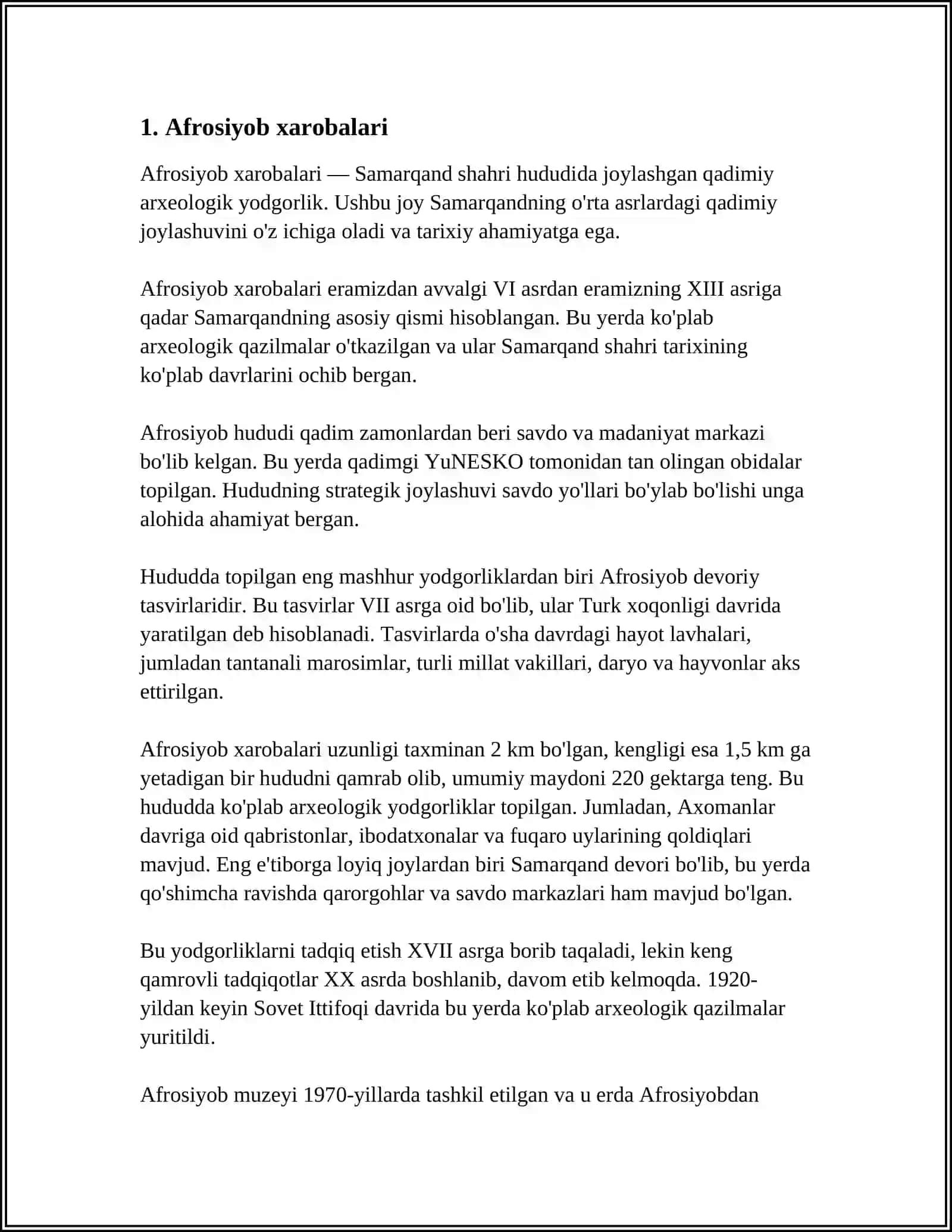 SAMARQAND SHAHRINING MEMORIY YODGORLIKLARI 3