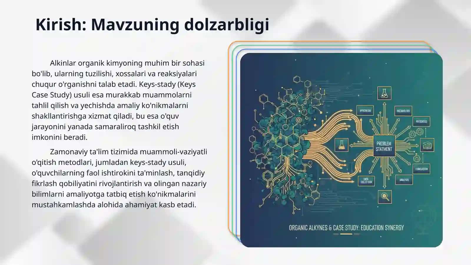 Alkinlar mavzusini  o‘qitishda «Keys stady» metodidan foydalanish 3