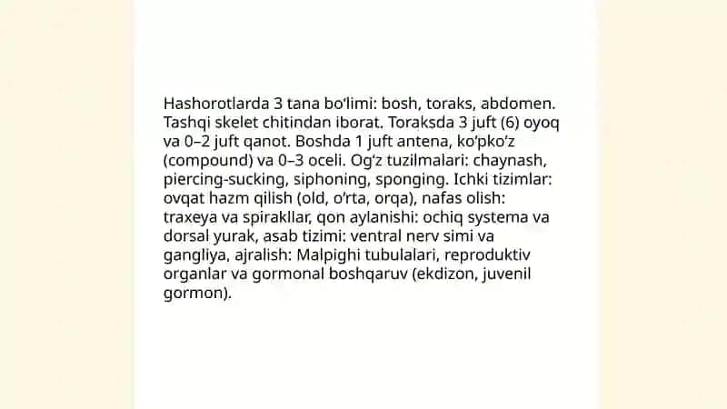 Hashorotlar anatomiyasi, biologiyasi ekologiyasi va sistematikasi 3
