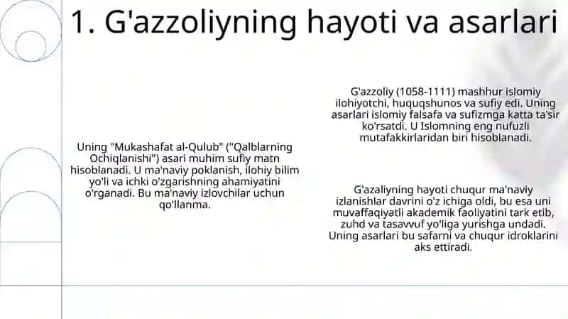 G'azzoliyning "Mukoshafatul qilib" asari 3