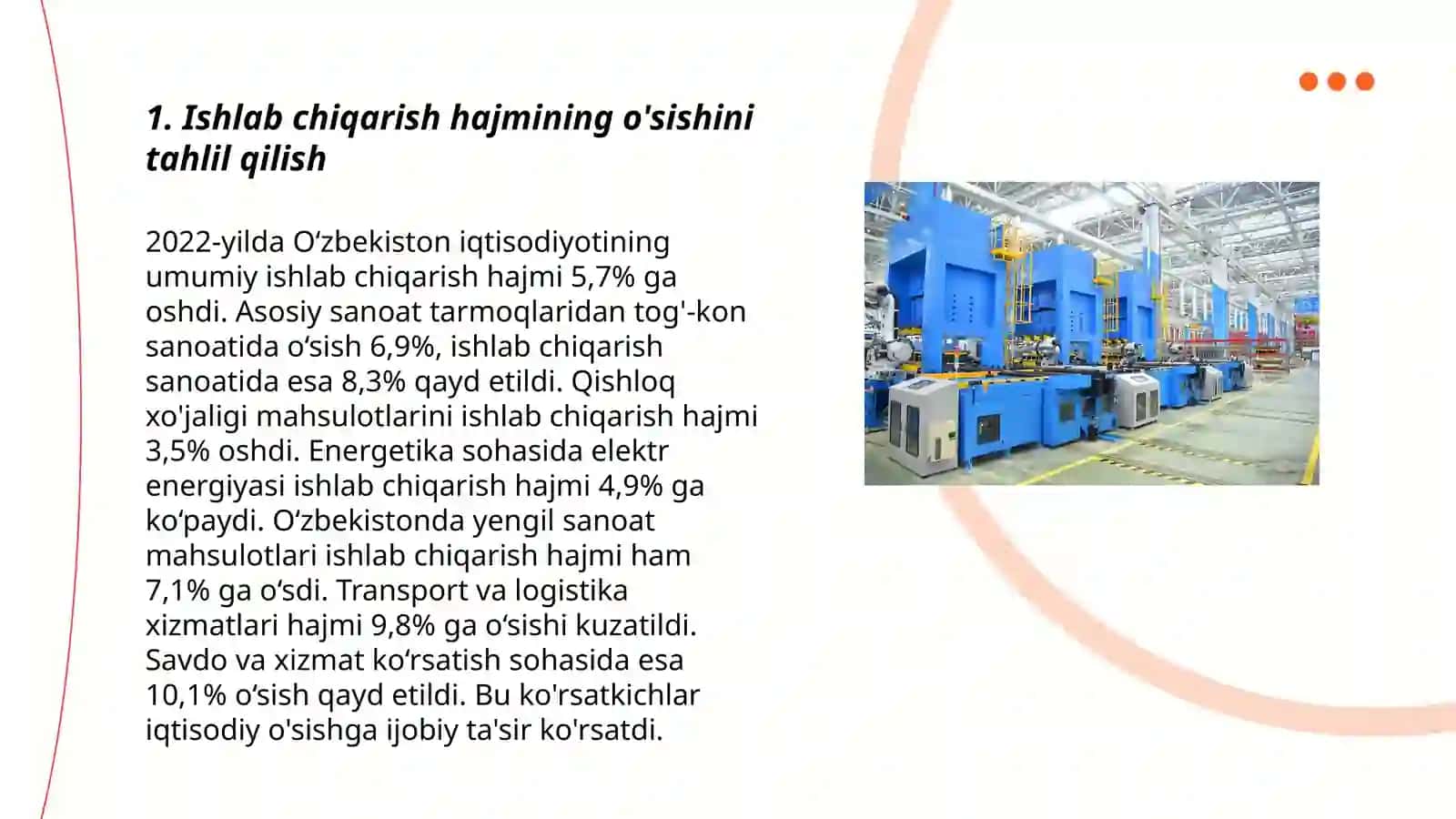 Ishlab chiqarish hajmining tahlili 3