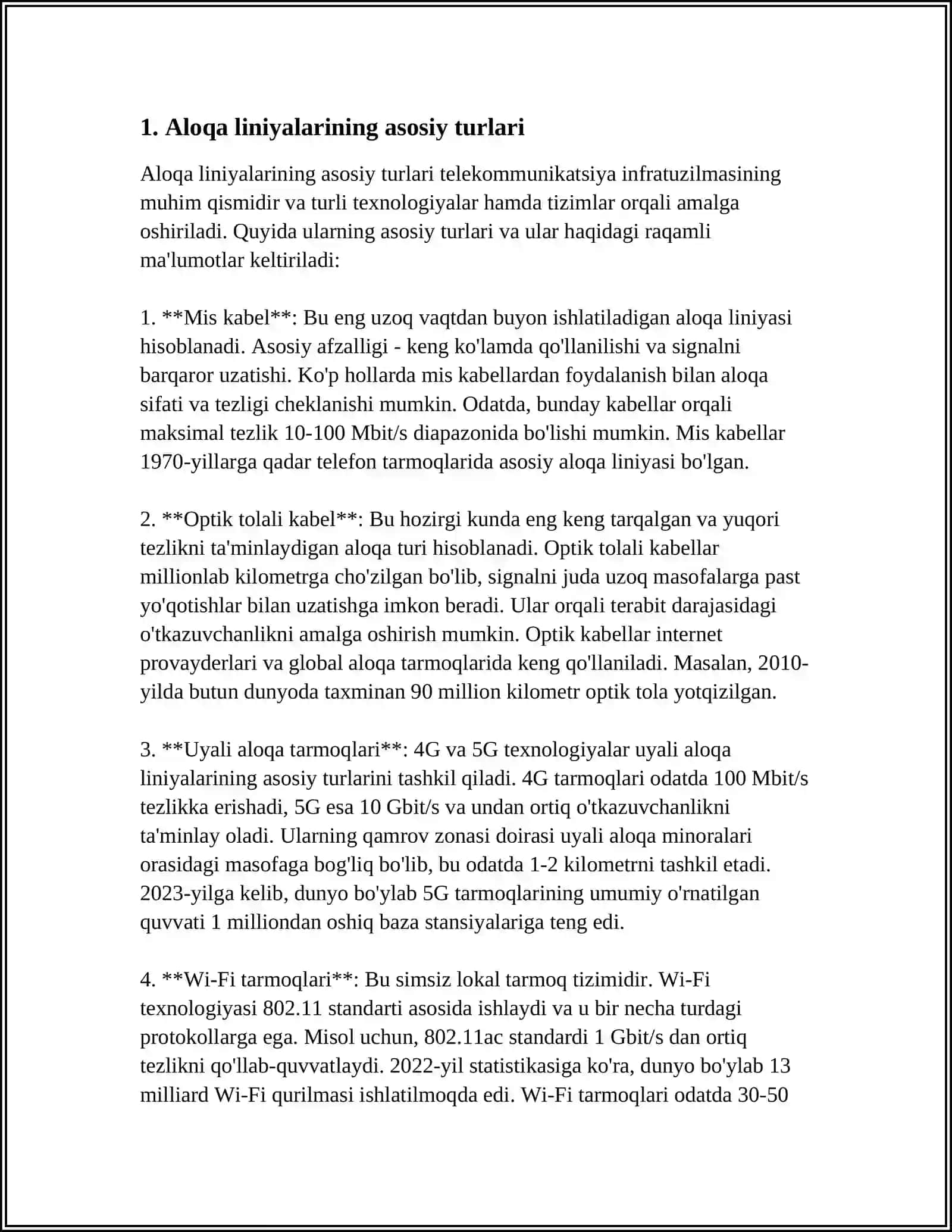 ALOQA LINIYALARINING XUSUSIYATLARI 3