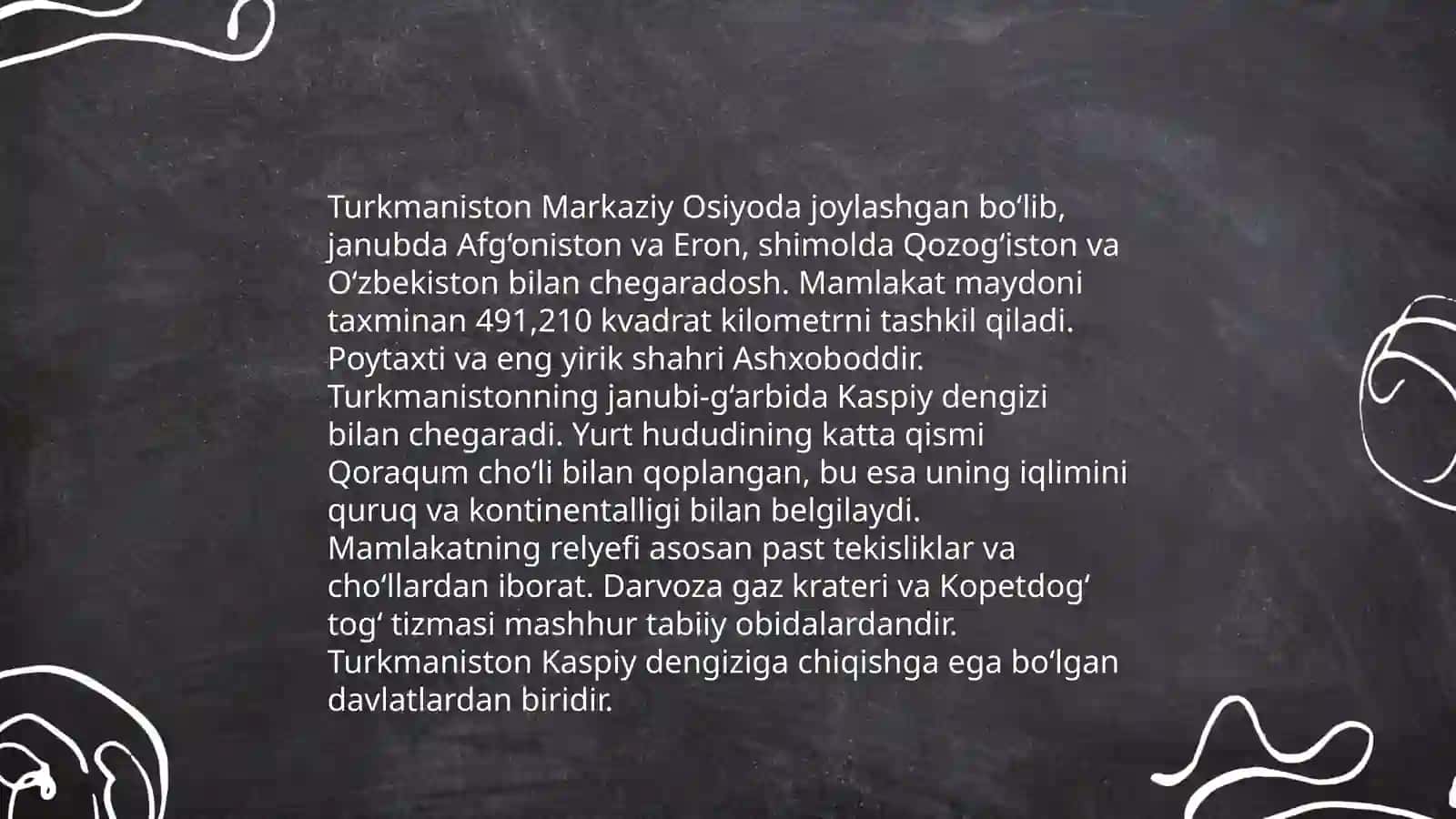 Turkmaniston Respublikasi umumiy tavsifi 3