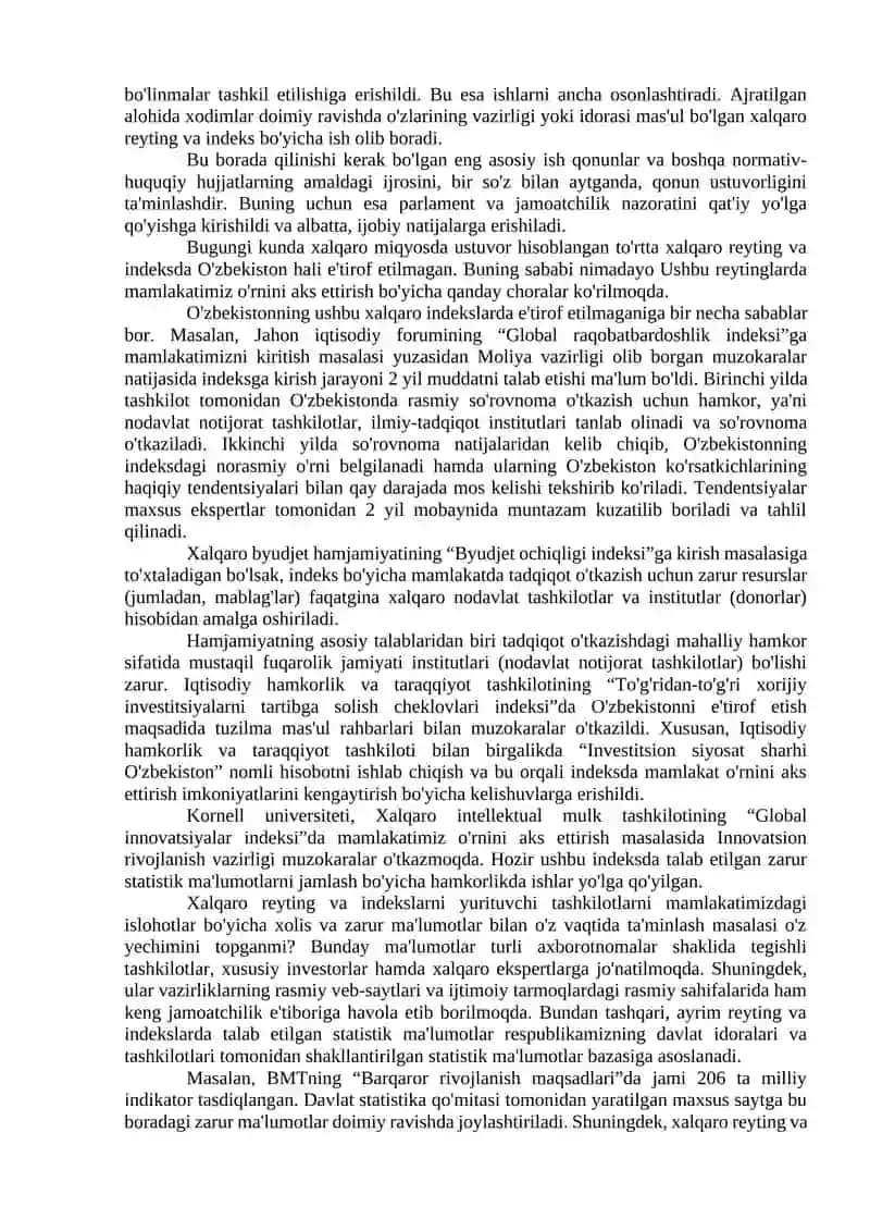 O'zbekiston Respublikasining Xalqaro Reyting va Indekslardagi O'rni va Nufuzini Ortib Borishi 3