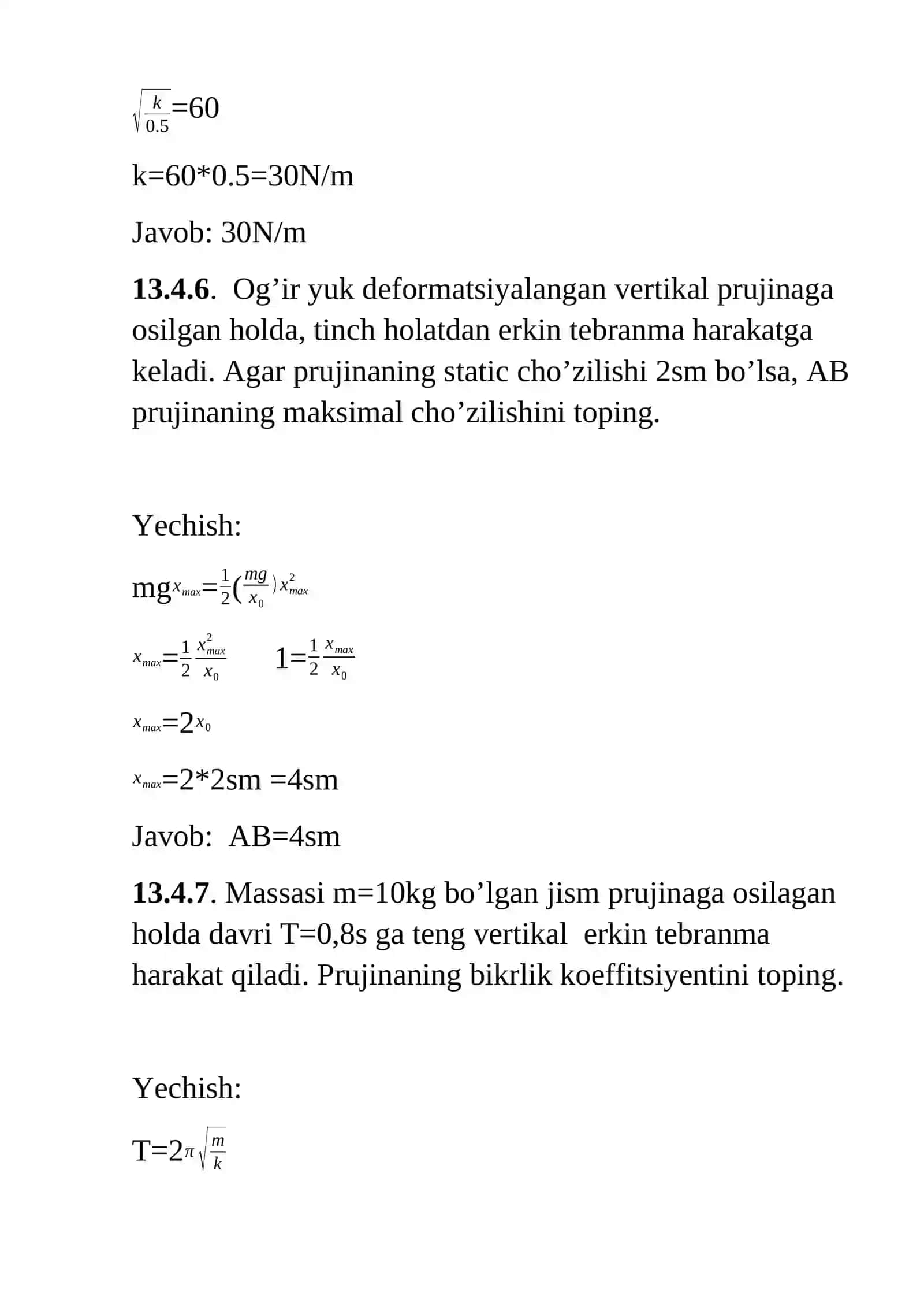 Moddiy nuqtaning tebranma harakati 3
