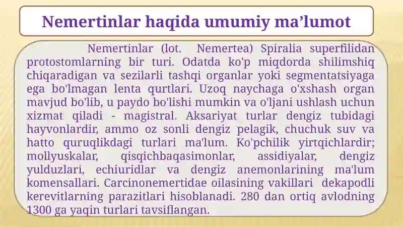 Nemirtinlarni qonaylanish va nafas olish sistemalari 3