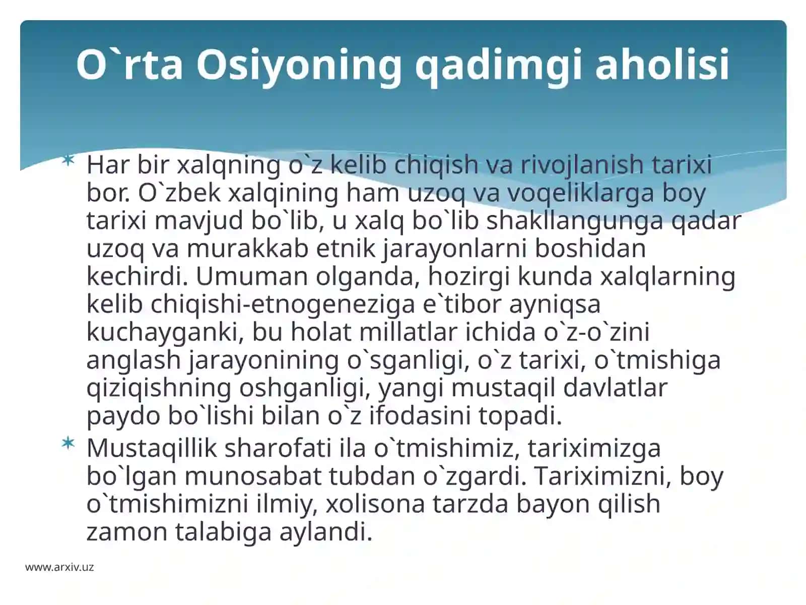 O'zbek xalqining etnik shakllanishi 3