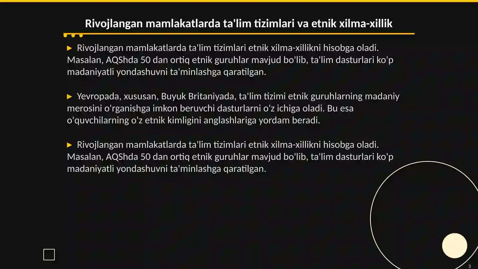 Jahonning rivojlangan mamlakatlarida tarbiyaviy jarayonlarning etnik xususiyatlari 3