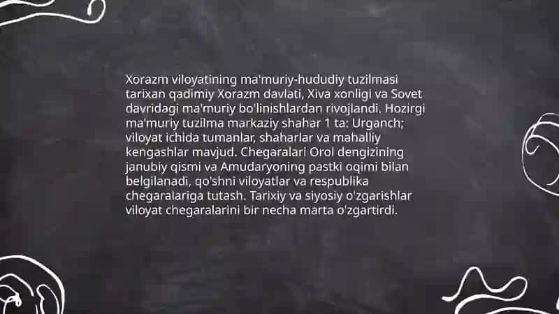 Xorazm viloyatining ma`muriy-hududiy tarkibi va ijtimoiy-iqtisodiy rivojlanish xususiyatlari 3