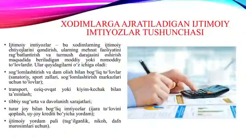 Xodimlarga ajratiladigan ijtimoiy imtiyozlar va ish bilan bog‘liq xarajatlarning soliqqa tortilishi 3