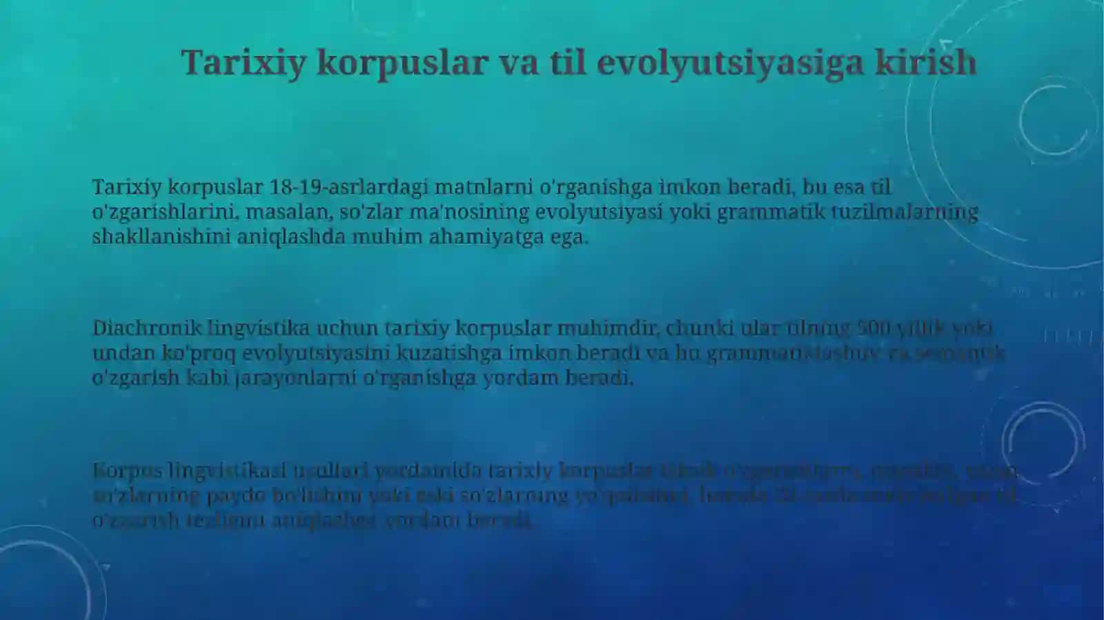 Tarixiy korpuslar va til evolyutsiyasiga kirish 3