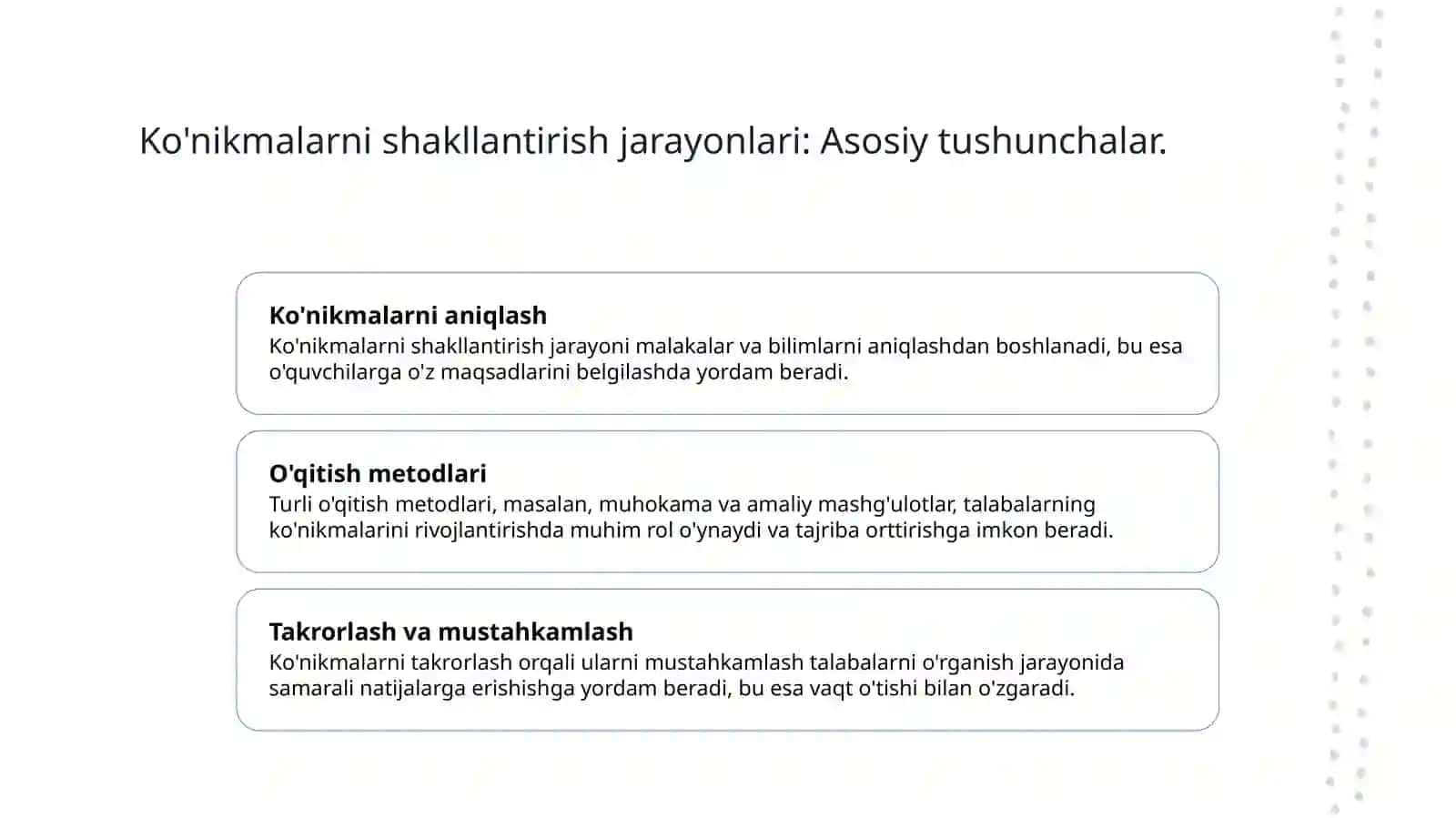 Ko'nikmalar shakllanishi 3