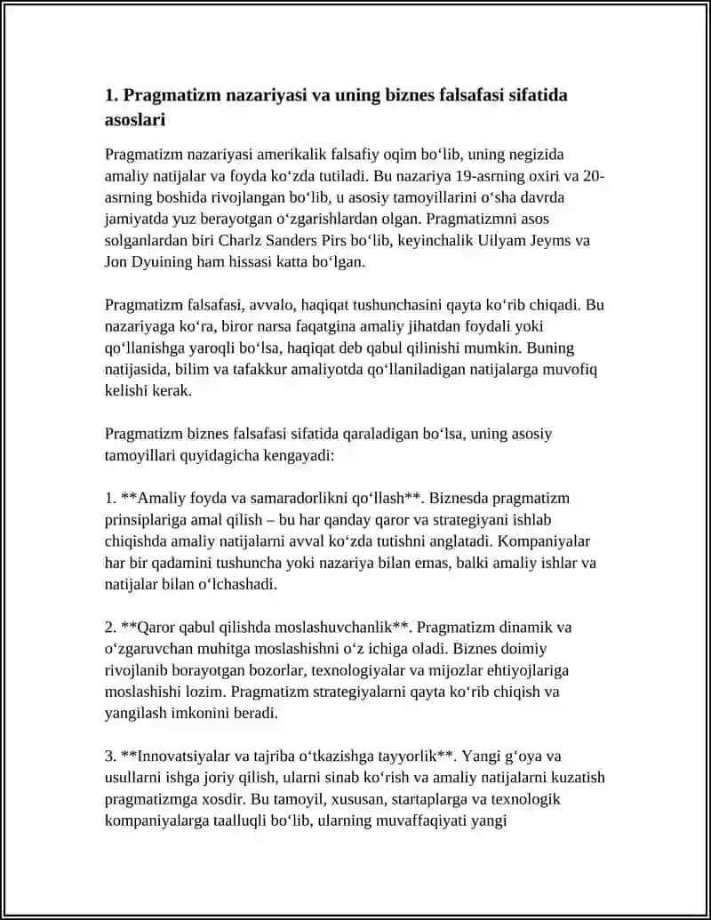 PRAGMATIZM BIZNES FALSAFASI SIFATIDA 3