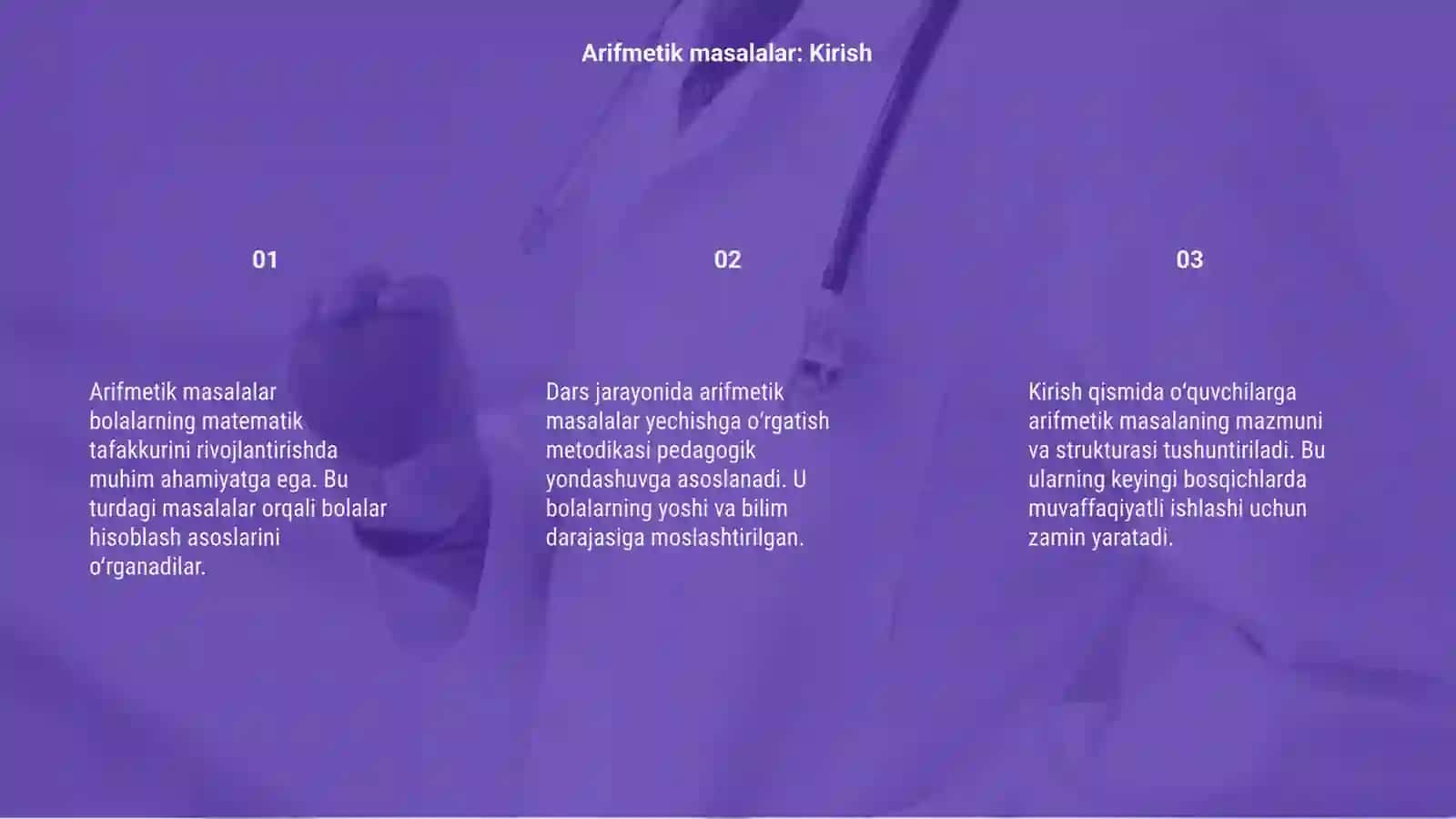 Arifmetik masalalar yechishga o'rgatish metodikasi 3