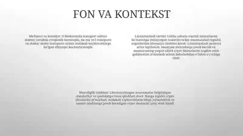 Avtomototransport Vositalari Va Shahar Elektr Transporti Vositalari Haydovchilarini Tayyorlash 3