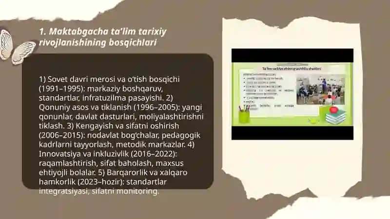 Maktabgacha ta'lim tarixi. Mustaqillik yillarida maktabgacha ta'lim tizimiga yangicha yondashuv 3