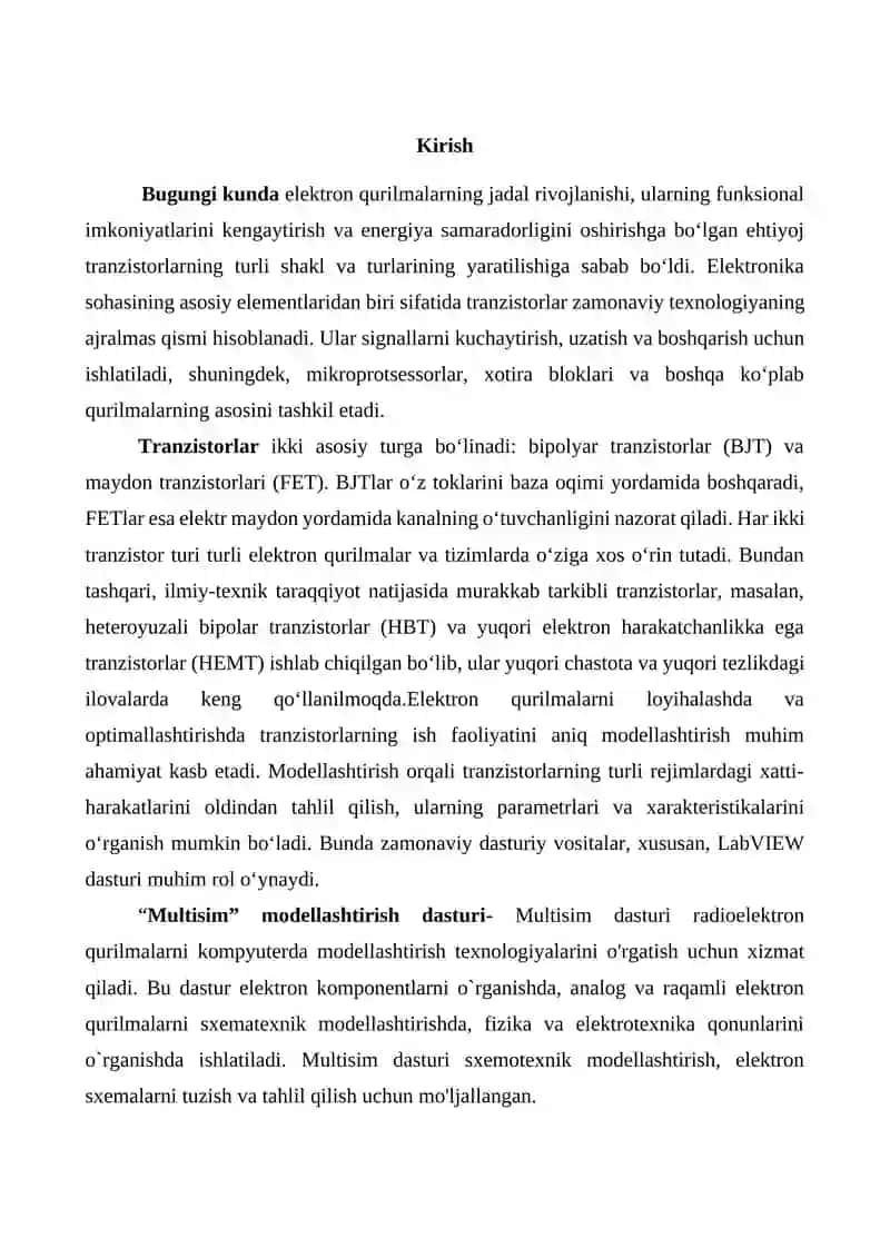 Multisim dasturida batareyalar va zaryadlash tizimlarini modellashtirish 3