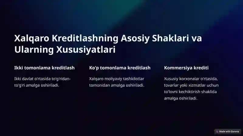 Xalqaro Kredit va Investitsiya Munosabatlarining Rivojlanishi 3