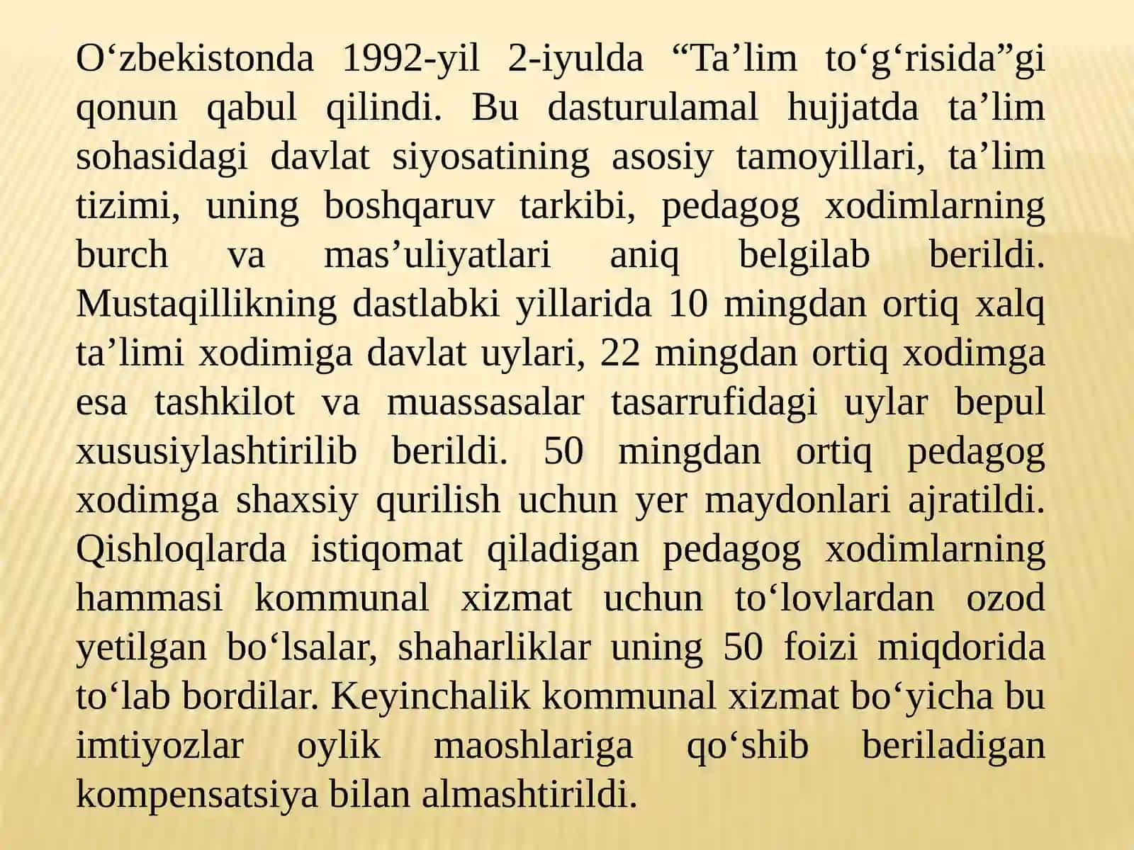 9-mavzu.O‘zbekiston Respublikasida ta’lim sohasida amalga oshirilgan islohotlar 3