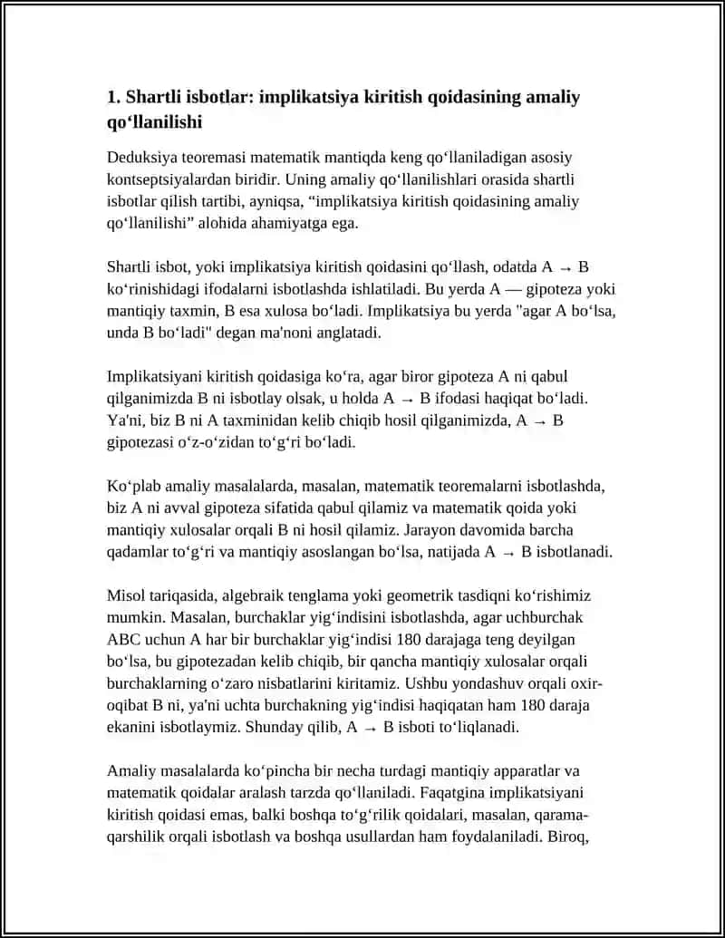 DEDUKSIYA TEOREMASINING TATBIQLARI 3
