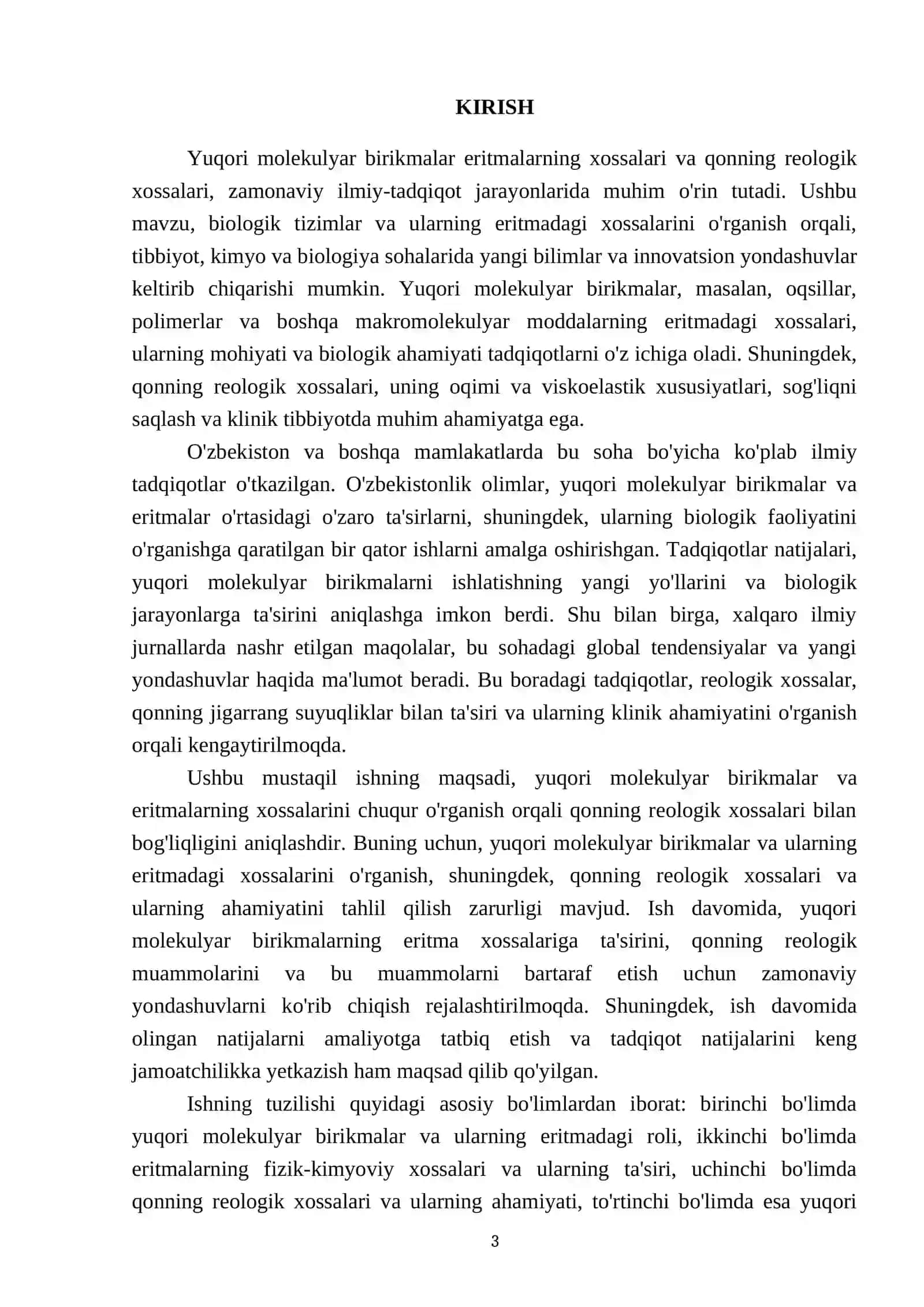 Yuqori molekulyar birikmalar eritmalarning xossalari.Qonning reologik xossalari 3