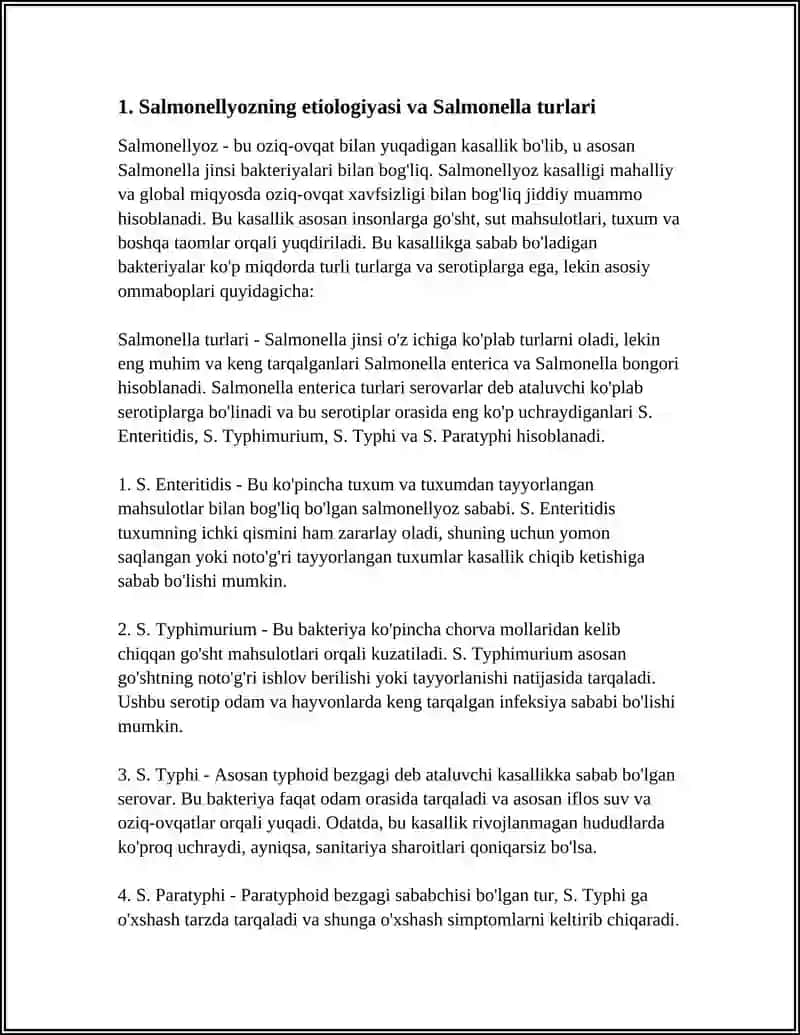 OZIQ OVQAT ZAHARLI INFEKTSIYALARI SALMONELLYOZ TOKSIK INFEKTSIYALARI 3