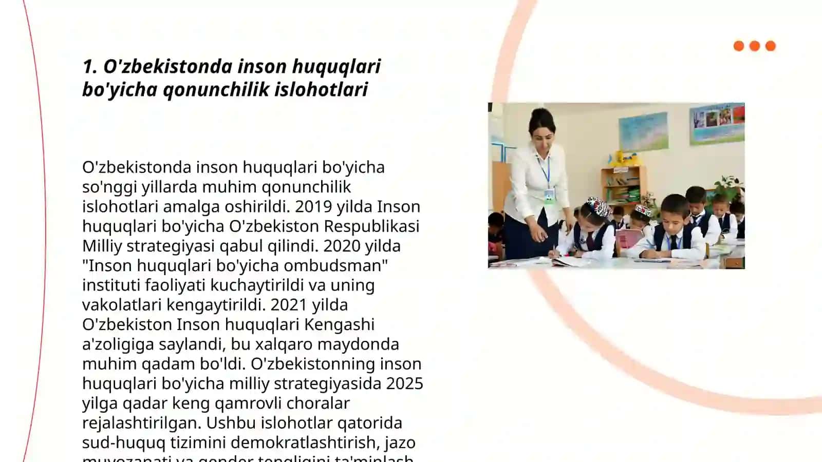 Yangi O'zbekistonda inson haq - huquqlari va erkinliklari kafolatlarining yaratilishi 3