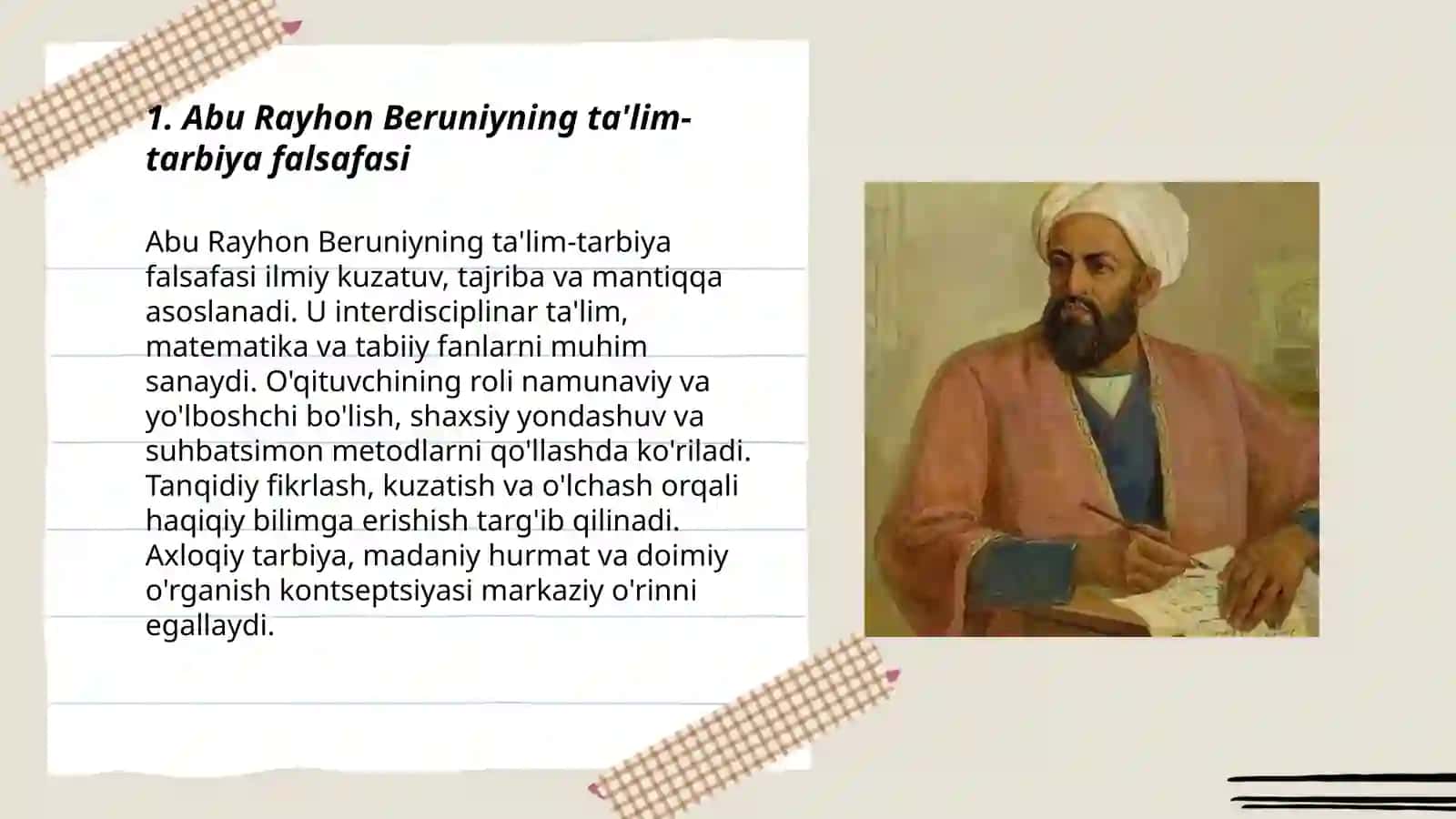 Abu Rayhon Beruniyning pedagogik qarashlari 3