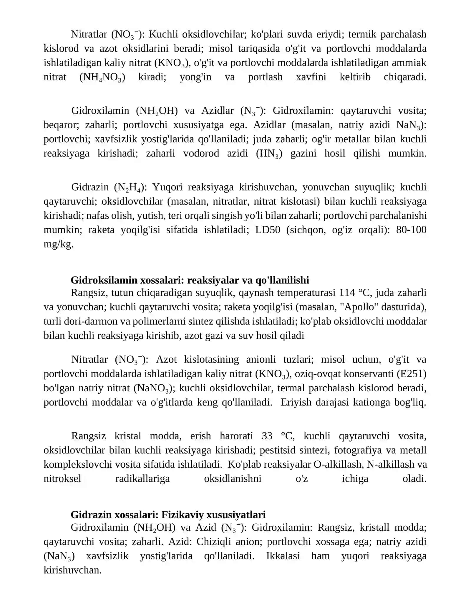 Azidlar va ularning xossalari 3