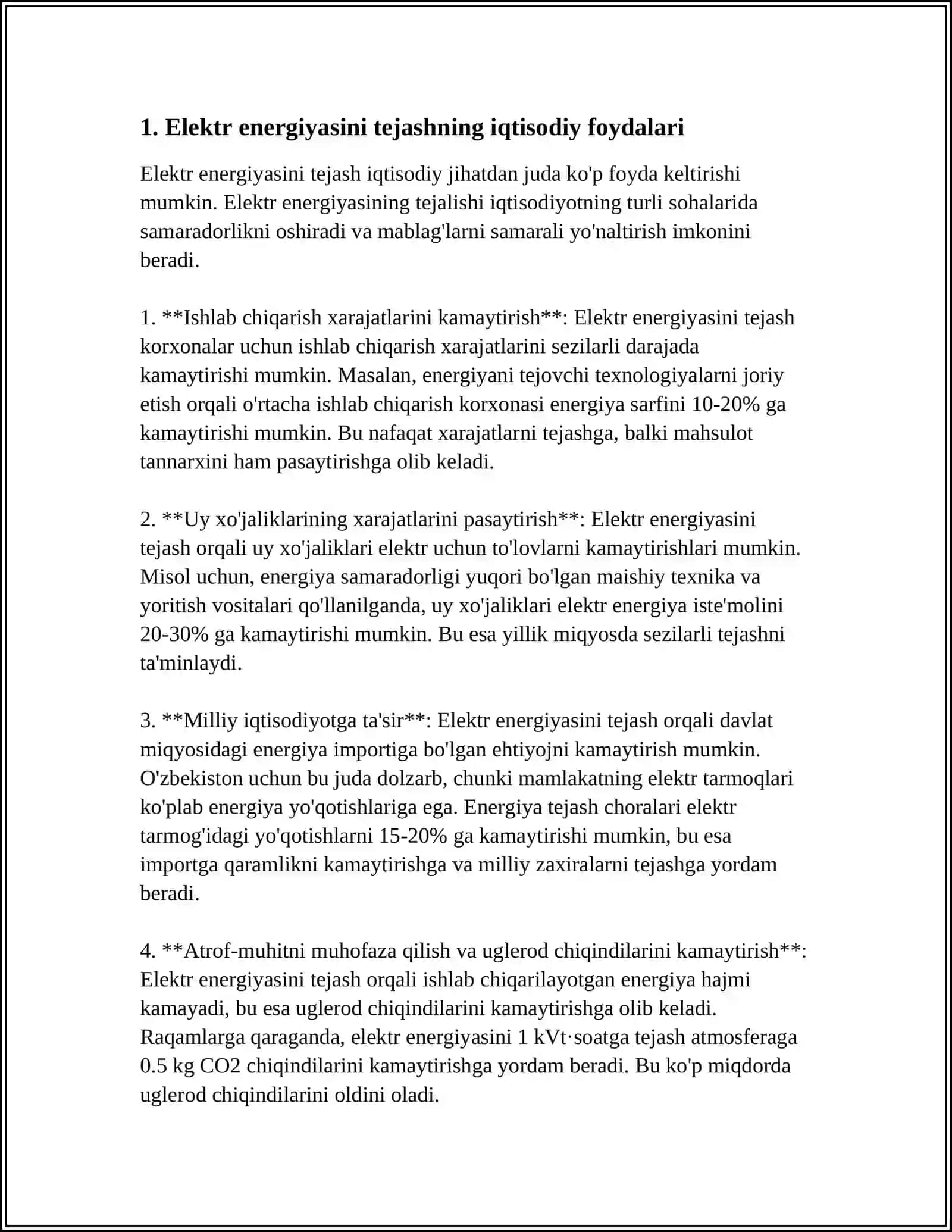 ELEKTR ENERGIYASINI TEJASHNING IQTISODIY VA SOTSEAL AHAMIYATI 3