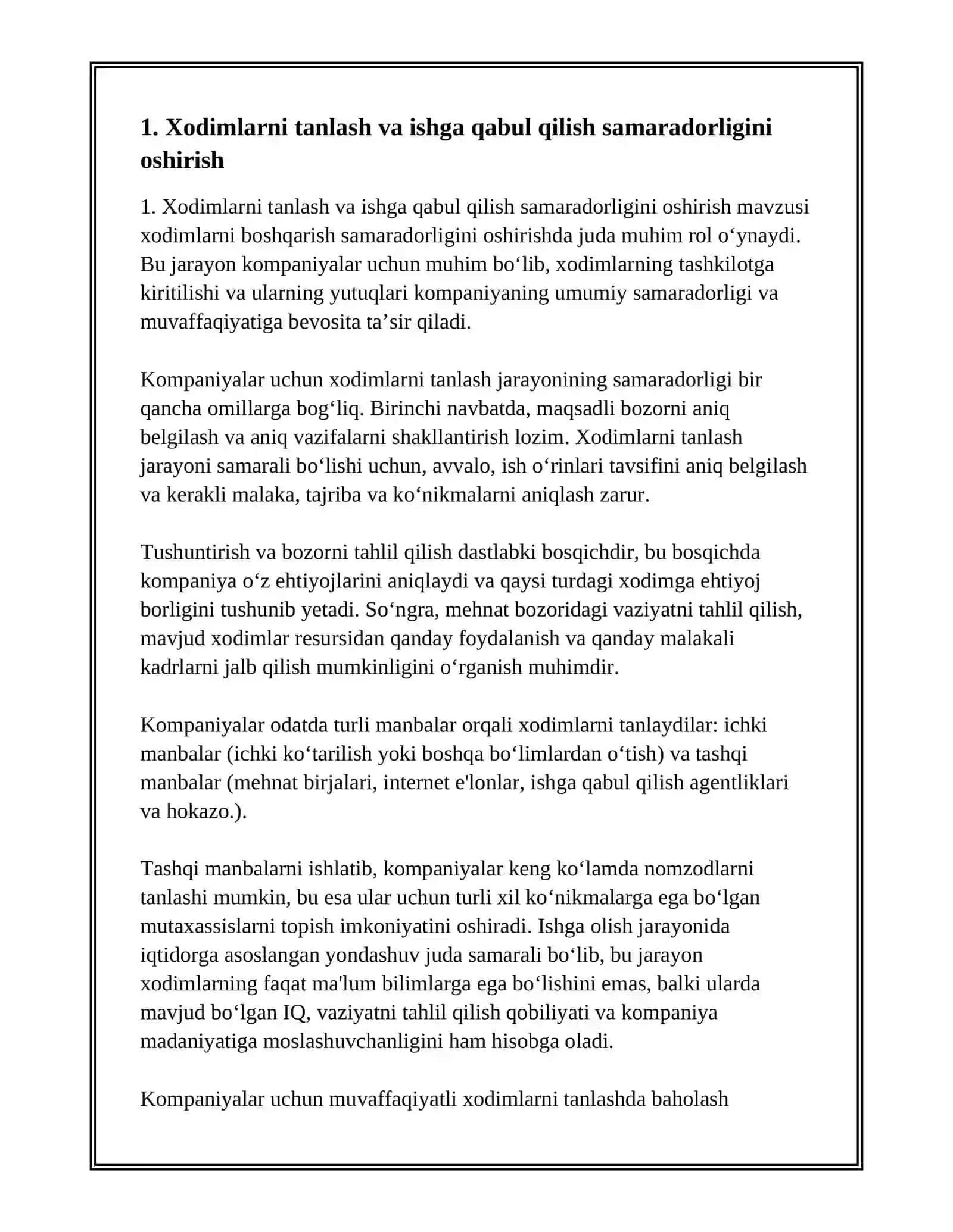 Xodimlarni Boshqarish Samaradorligi 3
